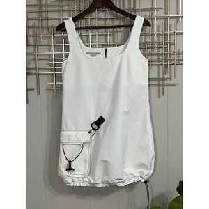 Stella McCartney Cream Square Neck Mini Dress Utility Size  40 US 6 No Belt‎